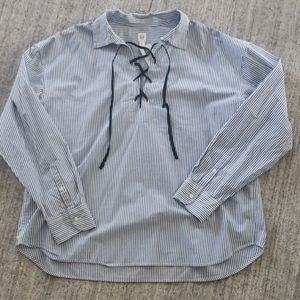 GAP Lace Up Collared Shirt NWT